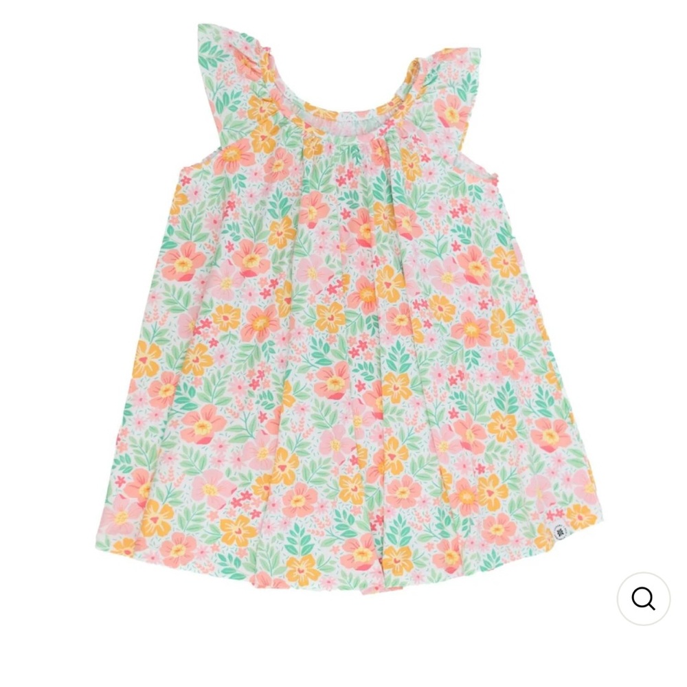 Sweet Bamboo Baby Doll Floral Girls Dress Pink & Yellow Fantasy Flower Size 2T - Picture 4 of 4